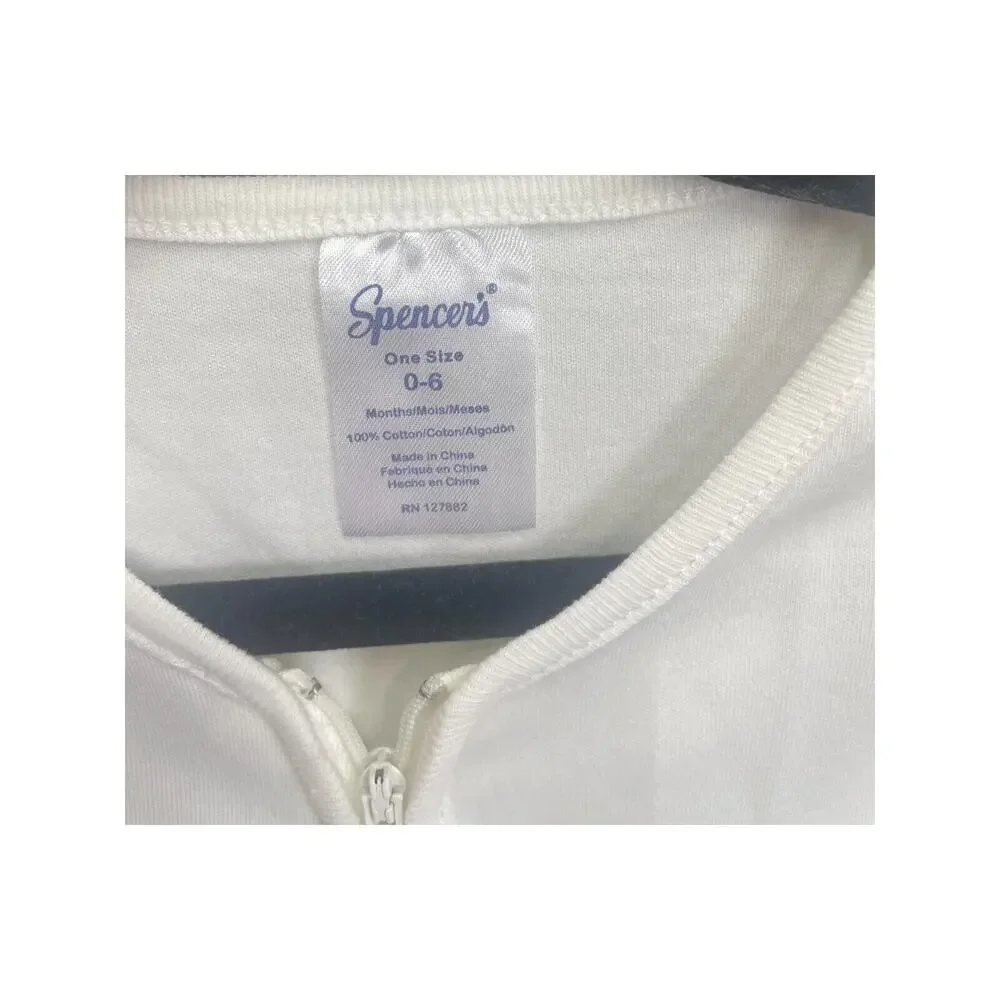 Spencer's Baby Sleep Sack, White, Size 0-6 Months